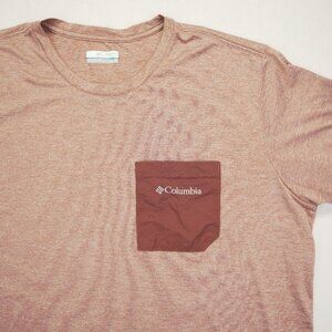 Columbia Men Hike Novelty Performance Crewneck T-Shirt Red Heather Size XL